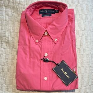 Ralph Lauren Men's Large Vibrant Pink Button Down Shirt NWT
